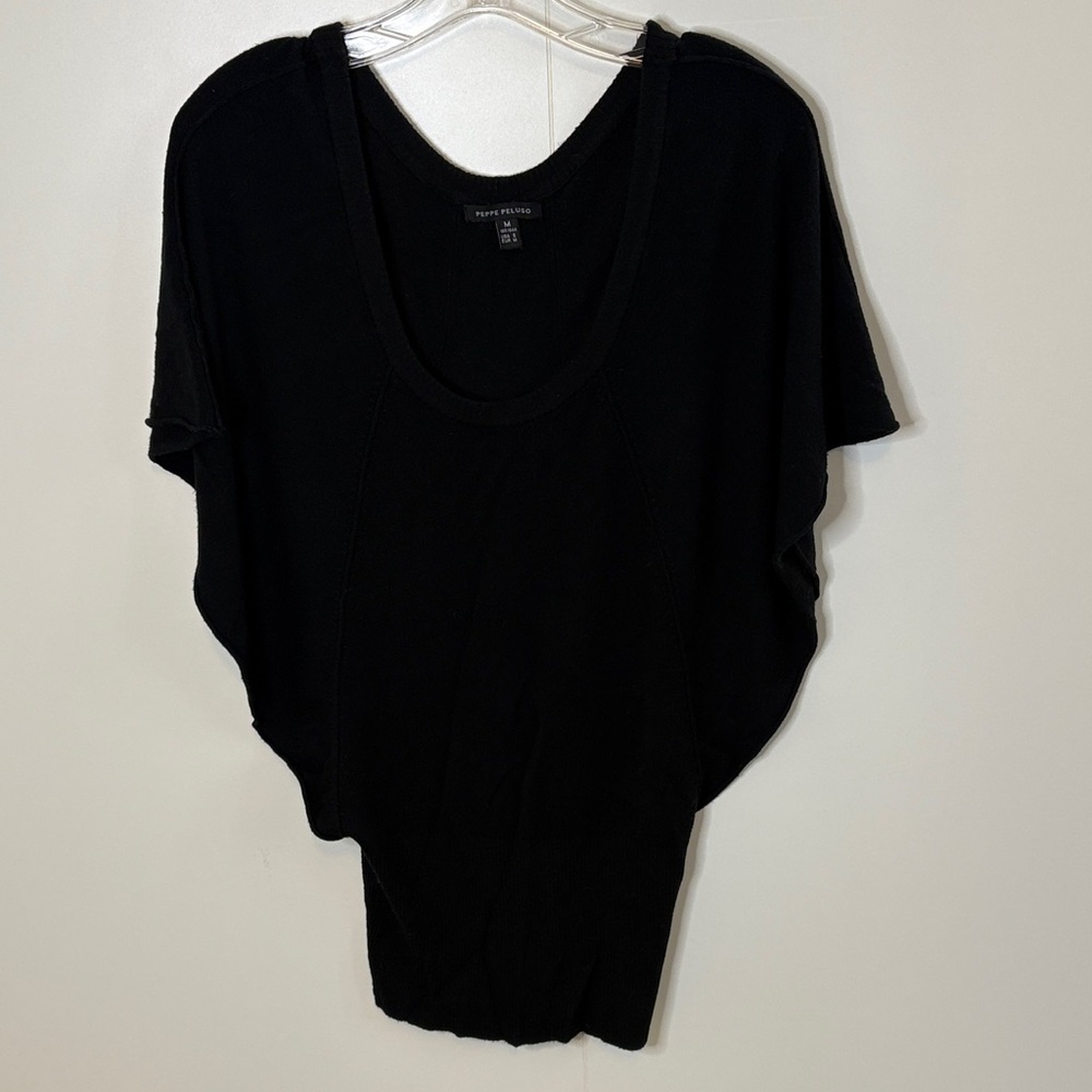 Peppe Peluso Black Short Sleeve Sweater
